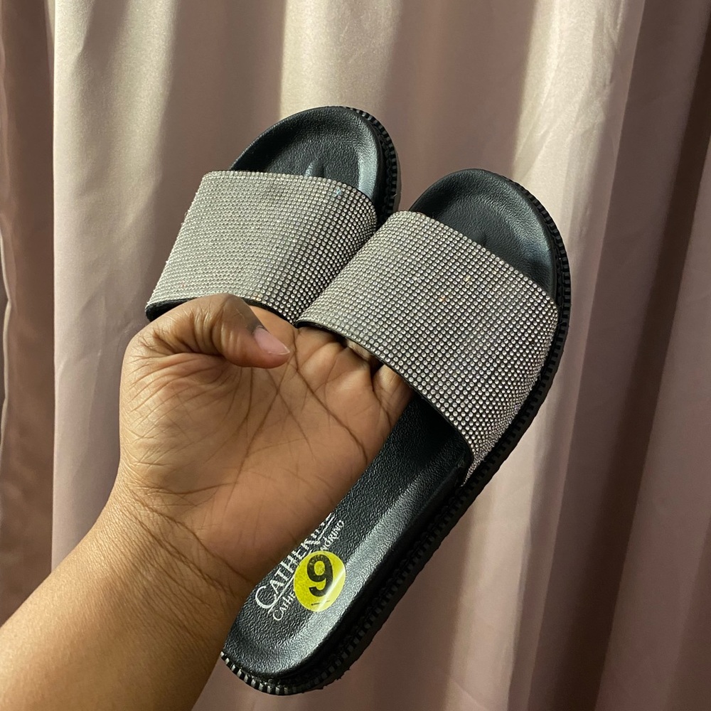 Catherine Malandrino Sparkle Sandal Slides